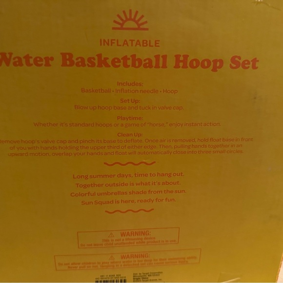 Sun Squad‎ Inflatable Water Basketball Hoop Set - Blue and Yellow - Picture 7 of 7